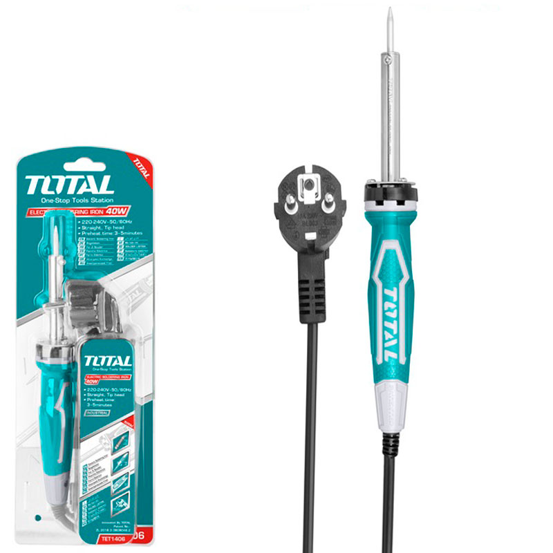 Saldatore a stagno da 40 watt a punte dritta Total TOTTET1406