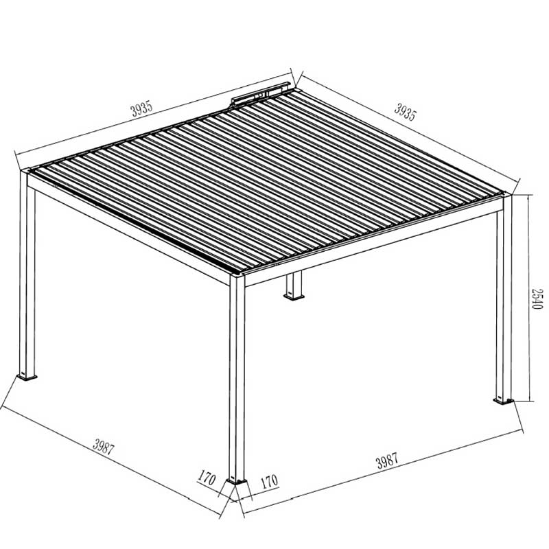 Pergola Bioclimatica Motorizzata 400x400 Cm In Alluminio Mary