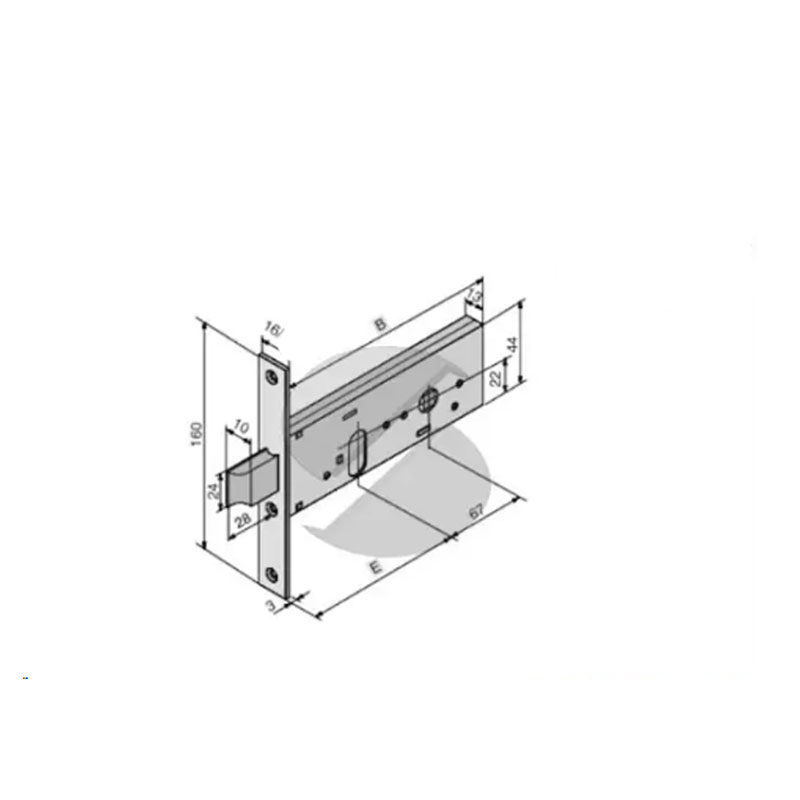 Serratura per porte in alluminio Welka 13070010 70 mm