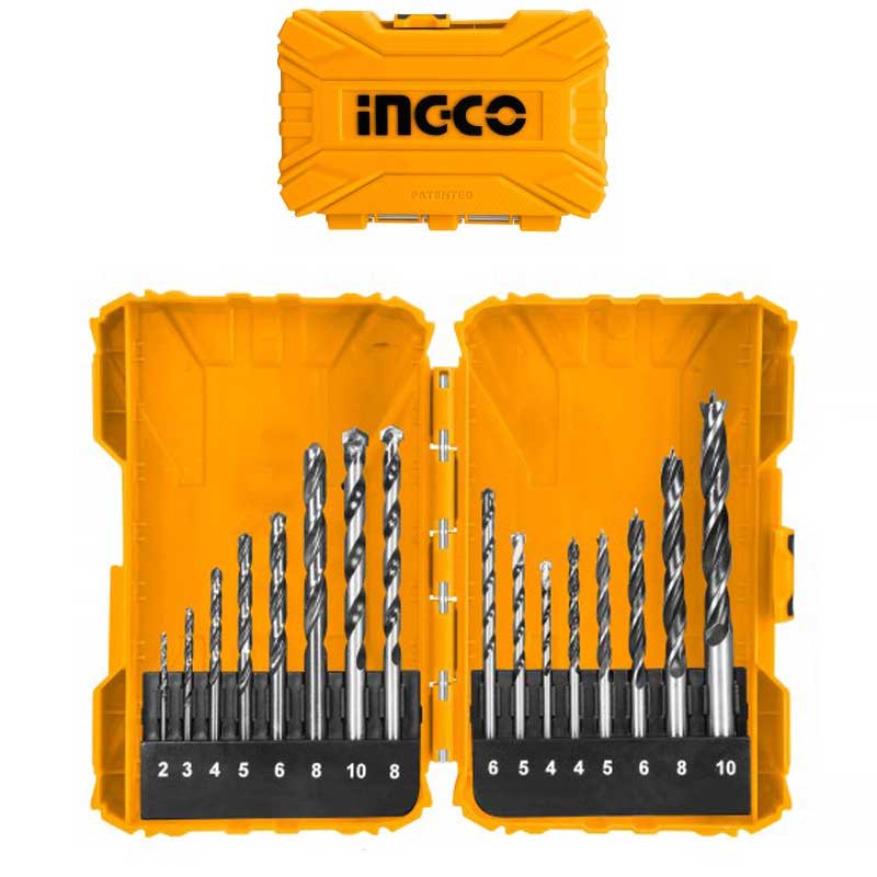 Set 16 punte trapano per muratura legno e metallo Ingco AKDL11601