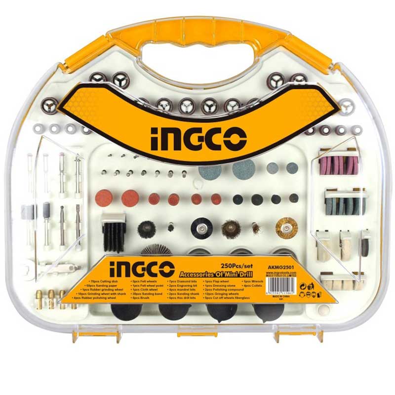 Set di 250 accessori per minitrapani Ingco 