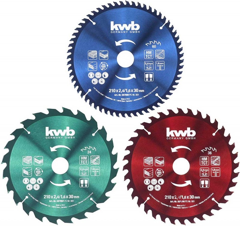 Set di Lame per seghe circolari 210 mm KWB