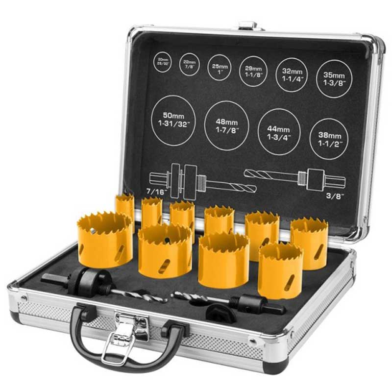 Set di seghe a tazza per metallo 12 pz Ingco AKH0121