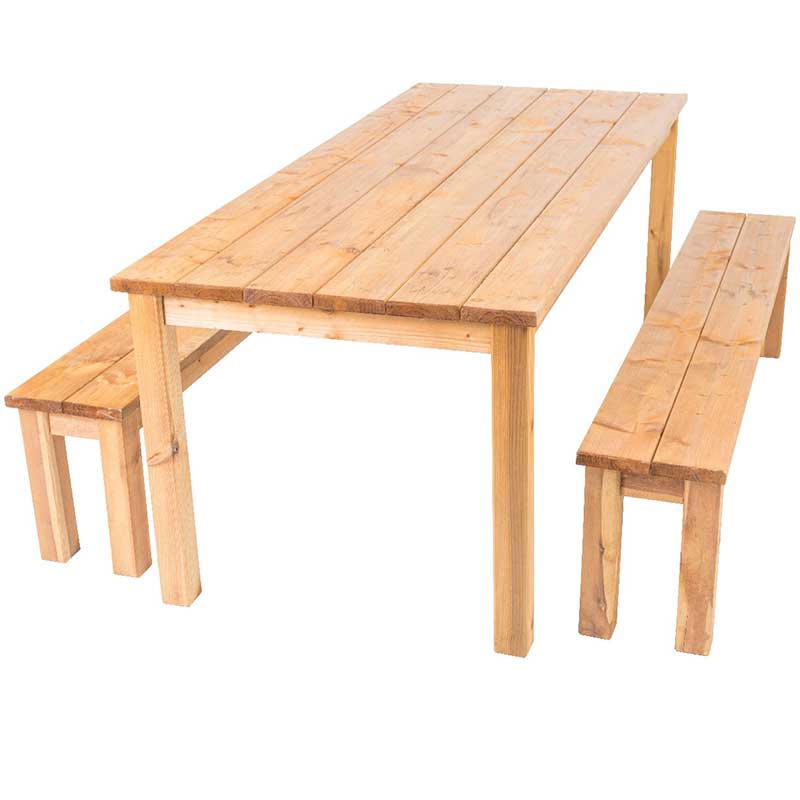 Set Tavolo e Panche In Legno Da Giardino Cesis Losa Legnami