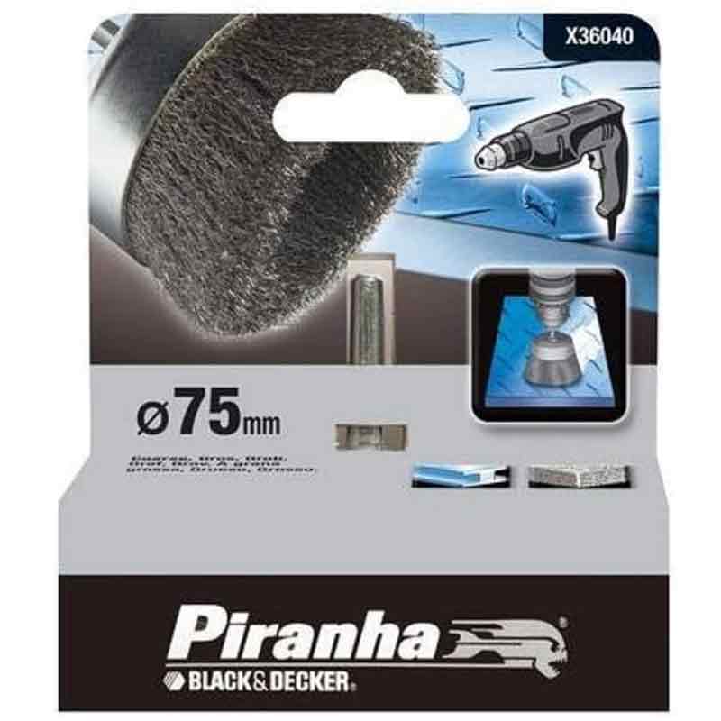 Spazzola a tazza 75 mm per trapani Black and decker
