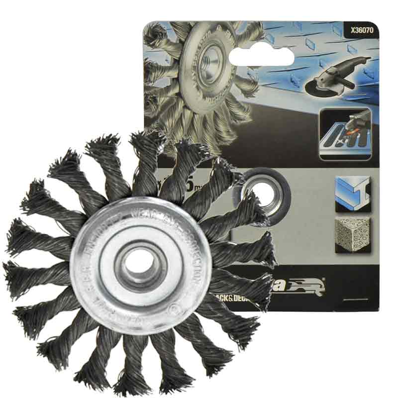 Spazzola metallica Tonda 115 mm a treccia per smerigliatrici Black and decker 