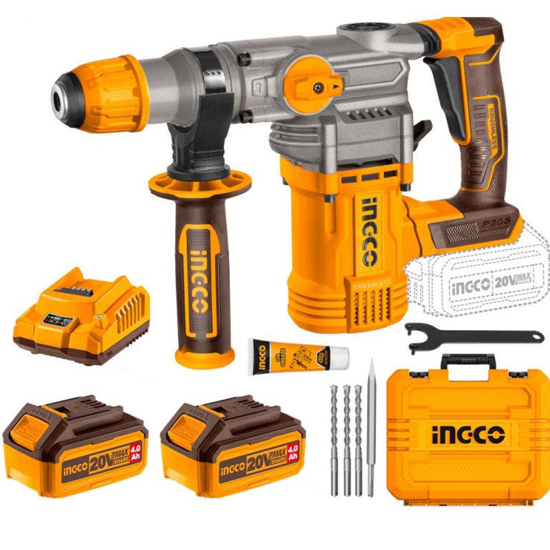 Tassellatore demolitore a batteria 20V (2X4.0 AH) Ingco CRHLI202882