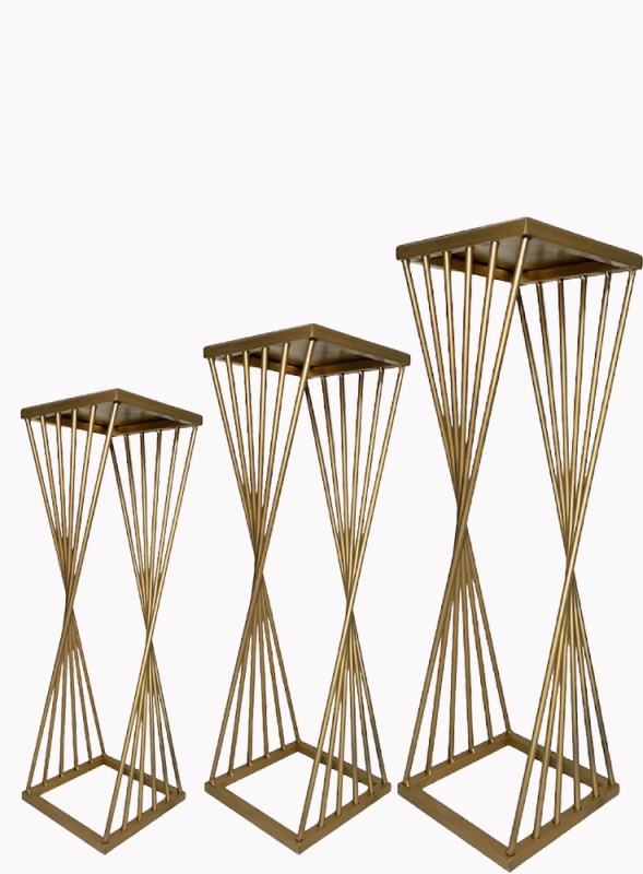 Tavolini in metallo per eventi set 3 pezzi Musa Made in Italy