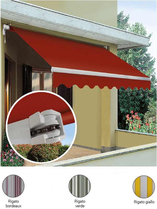Tenda da sole avvolgibile e inclinabile 300x200 con braccio a catena San Giorgio