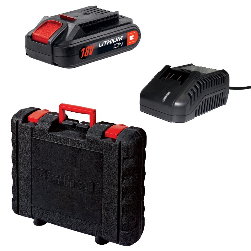 Trapano a percussione a batteria 18V Einhell TC-CD 18-2 Li 2 batterie e percussione