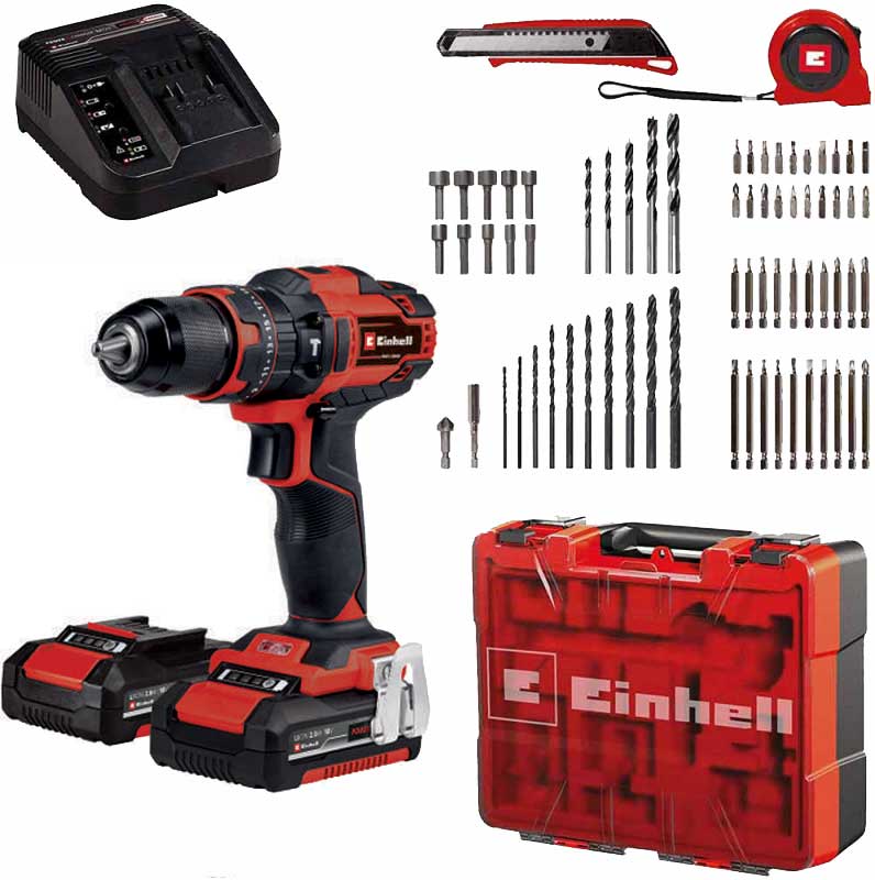 Trapano a percussione a batteria TE-CD 18/40 Li i (2x2.0Ah) con accessori 