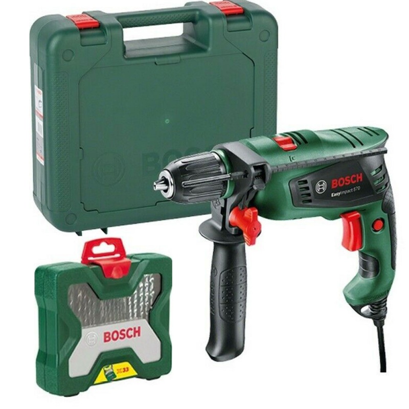 Trapano a percussione Bosch EasyImpact con set di punte 33 pz