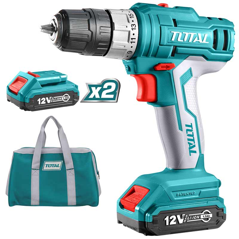 Trapano avvitatore a batteria 12V (2x1.5 Ah) Total TOTTDLI1222