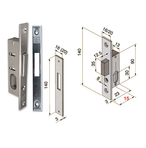 Serratura porta alluminio 15mm Welka 11215010