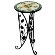 Tavolino portapiante mosaico tondo