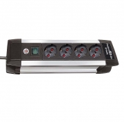 Multipresa in alluminio 4 posti con interruttore 37 cm Brennenstuhl