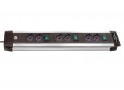 Multipresa in alluminio 6 posti interruttori commutabili 3x2 66 cm Brennenstuhl