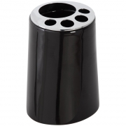 Portaspazzolino in ceramica lucida e acciaio cromato nero linea vienna Feridras 149024-b