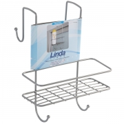 Mensola rettangolare 1 ripiano con gancio doccia linea linda Feridras 160014-b