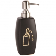 Dispenser in ceramica e acciaio con stampa a fuoco nero linea tonga Feridras 275005-b