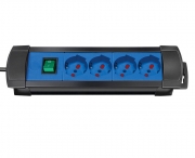 Multipresa in plastica 4 posti con interruttore 36 cm blue Premium Brennenstuhl