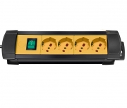 Multipresa in plastica 4 posti con interruttore 36 cm nero giallo Premium Brennenstuhl