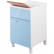 Lavatoio 45 cm laccato celeste fondo in alluminio Feridras 527010