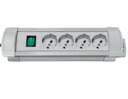 Multipresa in plastica 4 posti con interruttore 36 cm Grigio Premium Brennenstuhl