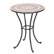 Tavolino con mosaico tondo decorazione egitto 72 cm