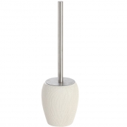 Portascopino in ceramica e acciaio bianco linea safari Feridras 628004