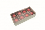 Palline natalizie rosse 7 cm box 8 pz