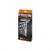 Serie di 6 chiavi esagonali maschio a t con tre estremita' Beta