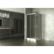 Box doccia angolare cromato H185cm con vetro stampato Ego 2.0 Feridras