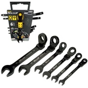 Chiavi combinate a cricchetto con snodo in set da 6 pezzi Stanley