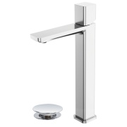 Miscelatore alto per lavabo in ottone cromato con piletta Lotus Feridras