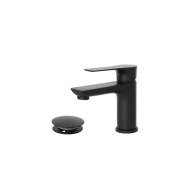 Miscelatore per lavabo in ottone nero opaco con piletta Flat Feridras