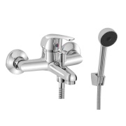 Miscelatore per vasca in ottone cromato con tubo e doccetta Kant Feridras