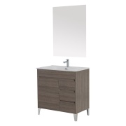 Mobile da bagno 82cm rovere scuro con anta e 3 cassetti Mondo 2.0 Feridras