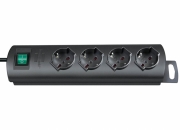 Multipresa 4 posti con interruttore cavo reversibile 30 cm nero Primera Brennenstuhl