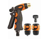 Pistola a spruzzo per irrigazione con 2 raccordi 5-8 e presa rubinetto da 1-2 GF