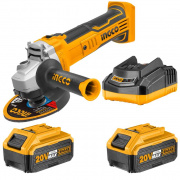 Smerigliatrice a batteria (2x4.0Ah) Ingco Promo kit 