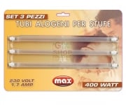 Set 3 tubi alogeni per stufe alogene Max