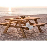 Tavolo da picnic 177x154cm in legno di pino con panche Oasi Losa Legnami