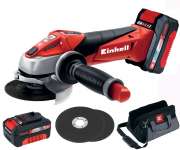 Smerigliatrice a batteria Te-ag 18 li on borsa e batteria 3 Ah Einhell Promokit