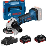 Bosch GWS 18-125V- Li Smerigliatrice angolare a batteria 18V (2x4.0 Ah)
