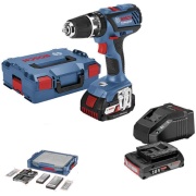 Trapano a percussione Bosch GSB 18-2 Li plus con 68 accessori (2x2.0 ah)