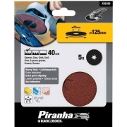 Dischi abrasivi 125 mm per smerigliatrici angolari Grana 40 pz 5 Black e decker