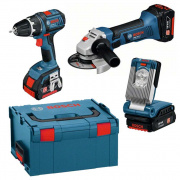 Kit 18V Bosch Smerigliatrice GWS 18 V Trapano avvitatore GSR 18 e lampada a led