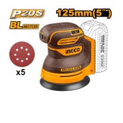 Levigatrice rotorbitale a batteria 125 mm Ingco CROSLI2002