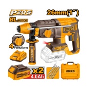 Martello demolitore a batteria 20V (2X4.0 AH) Ingco CRHLI202682E